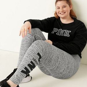 💗NWT! VS PINK💗 high waisted winter leggings XL grey